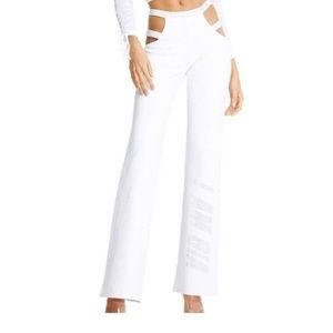I.AM.GIA Rhinestones Sexy Cutout Pants White M